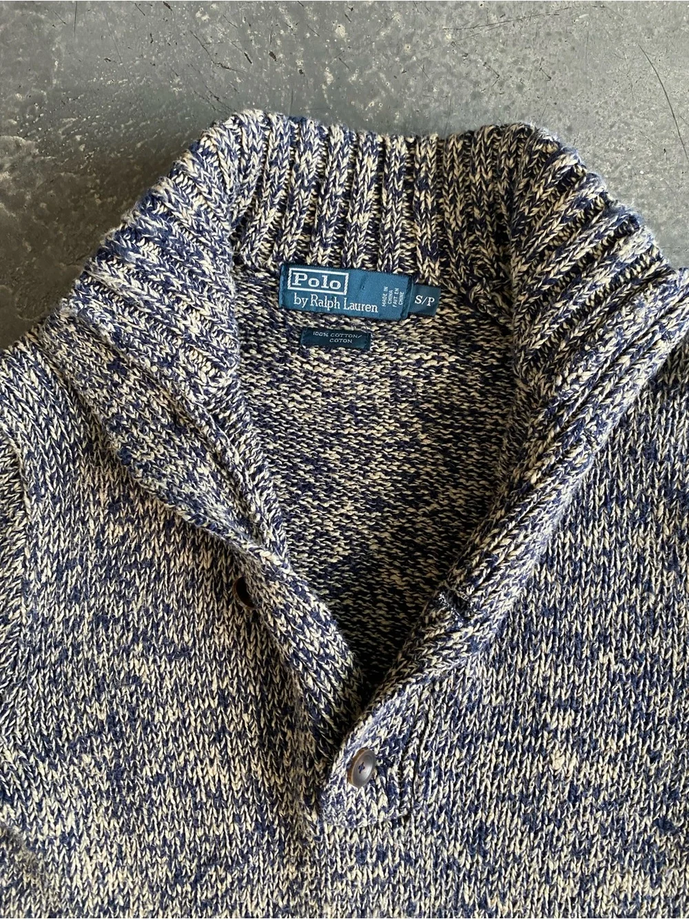 Polo Ralph Lauren Henley Sweaters Cozy Heathered Blue Mock Neck Sz S Men’s